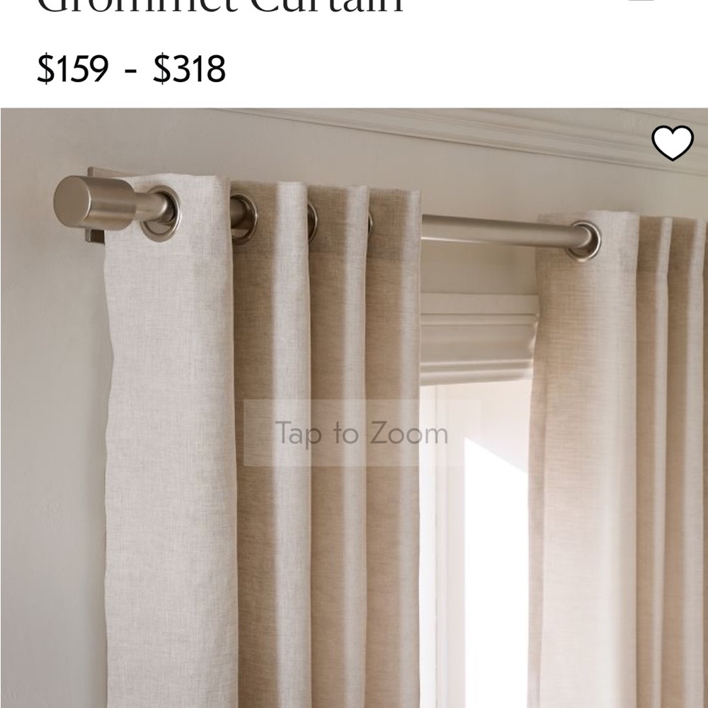 West Elm Flax Cream Linen Grommet Curtain Panels